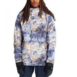 Burton Men’s Hilltop Skiing Snowboarding Jacket Blue Gray Yellow Cloud Size L